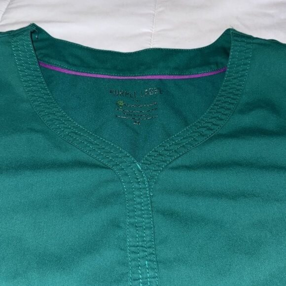 Purple Label Healing Hands Womens Teal Scrub Top 2X - Picture 2 of 6